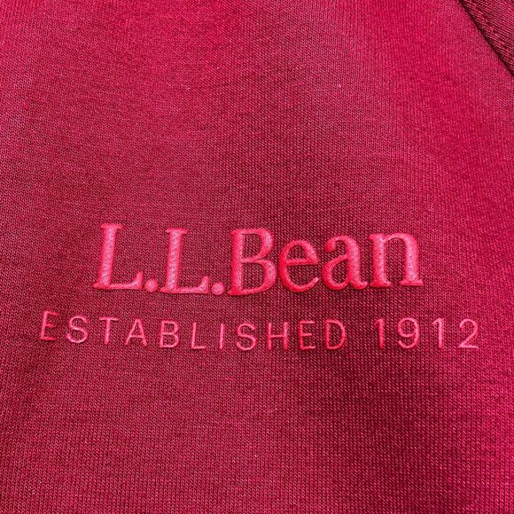 L.L. Bean Women's Cozy Pullover Sz L Hoodie Sweatshirt Dark Red Longer Length - Picture 5 of 7